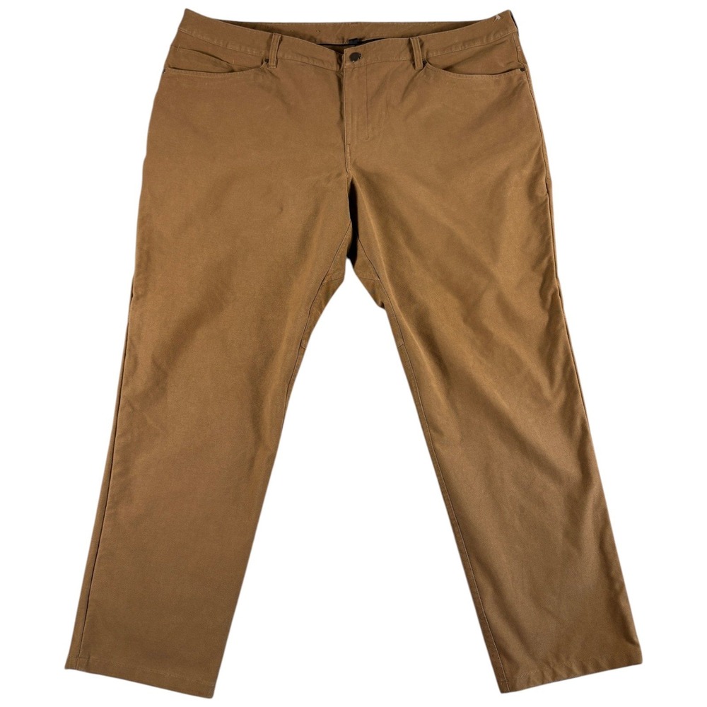 Lululemon Commission Pants Mens 46 Tan Brown Straight Premium Stretch Heritage